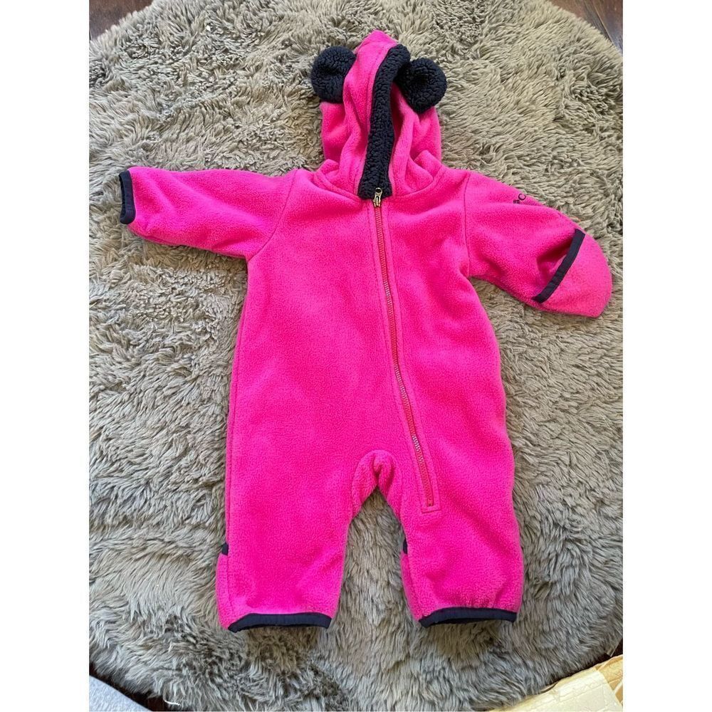 Columbia pink‎ fleece winter one piece suit size 0-3 months